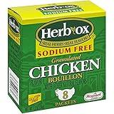 HERB-OX Bouillon - Instant Broth - Granulated - Seasoning - Chicken - Sodium Free - Gluten Free - 1 Box - 8 Packets - 1.2 Ounces