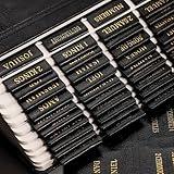 RETTACY Leather Bible Tabs, for Women & Men, 66 Bible Tabs for Old & New Testament, Additional 21 Tabs for Apocrypha, 9 Blank Tabs, Bible Study Supplies, Accessories, Gifts (Black)