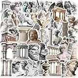 Vintage Ancient Greece Rome History Artistic Stickers - 50Pcs Romanesque Art Statue Stickers for Laptops,Water Bottles,Scrapbooks,Journals