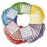 Yuanhe 100 Bingo Game Cards - Disposable Reusable Paper Sheets for Kids Party School Classroom Family Gathering Activity Casino Trip