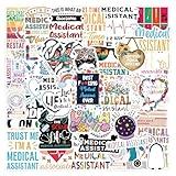 110 PCS Medical Assistant Stickers,Medical Assistant Supplies, Waterproof Vinyl Stickers for Medical Assistants, Kids Teens, Aduts - Funny Medical Stickers and Decals for Laptop Water Bottles