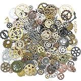 BigOtters 200 Gram Antique Steampunk Gear,Mix Steampunk Wheel Alloy Gear Pendants Charms for Crafting Jewelry Making