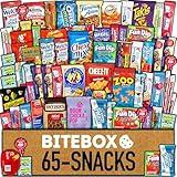 BITEBOX Snack Box (65 Count) Father's Day Variety Pack Care Package Gift Basket Adult Kid Guy Girl Women Men Birthday College Student Office School