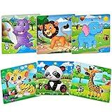 Puzzles for Kids Ages 3-5 Toddler Wooden Toys Montessori Learning Education Preschool Sets for Boy Girl 3 4 5+ Years Old, Pack of 6 (20 Pieces)