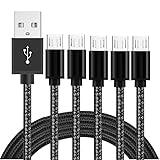 PS4 Controller Charger Cable, 5 PCS 3/3/6/6/10FT Xbox One S/X Controller Charging Cable Micro USB Cable for Old Kindle E-Readers, Paperwhite, Oasis and Fire TV Intel Computer,Roku,Keyboard,Chromecast