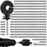 NQN 500 Pcs Black Electric Fence Insulator Screw-in Insulator Fence Ring Post Wood Post Insulator and 2 Pc Free Insulator Socket Tool (Grid System Accessories for Animal Husbandry Electronic)