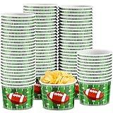 Football Snack Bowl Paper Game Day Football Bowls Party Supplies 9 oz Football Ball Serving Bowl Paper Cups Disposable Paper Bucket for Football Tailgate Dinner Sports Event(96 Pieces,Fresh Style)