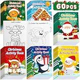 60PCS Christmas Activity Books Party Favors for Kids - Winter Holiday Games Coloring Maze Book in Bulk, Classroom Activities Crafts Gifts