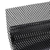 AggAuto 47x16 inches Car Pickup Truck Grill Mesh Spoiler Bumper Vent Aluminum Alloy Automotive Grille Insert Air Intake Racing Rhombic Hole 6x12mm Black