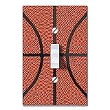 WIRESTER Single Gang Toggle Light Switch Plate/Wall Plate Cover for Sports Fan Player, Basketball Pattern