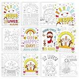 Zhanmai 30 Pcs Easter Color Your Own Funny Religious Posters DIY He Lives Easter Crafts Bulk Coloring Religious Cross Butterfly Bible Poster DIY Crafts for Party Church Sunday School Activities