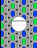 Blue Green Mod Circles Composition Notebook: College Ruled Lined 200 Page Book (7.44 x 9.69)