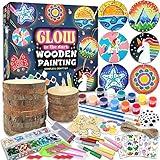 klmars Kids Wooden Painting Kit-Glow in The Dark-Arts & Crafts Gifts for Boys Girls Ages 5-12-Craft Activities Kits - Creative Art Toys for 5, 6, 7, 8, 9, 10, 11 & 12 Year Old Kids