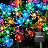 Brightown 60 LED Flower Solar String Lights Outdoor Waterproof Fairy Lights for Garden Yard Fence Patio Christmas Tree Wedding Party Decor, Multicolor