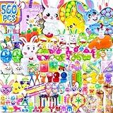500 PCS Easter Eggs Fillers, Easter Party Favors for Kids Easter Basket Stuffers Fidget Toys Bulk, Classroom Prize Easter Gifts Treasure Box Toys Birthday Goodie Bag Stuffers