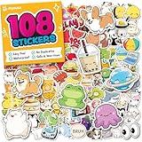 Cute Stickers for Kids - Kawaii Stickers for Kids Classroom, Water Bottle & Teacher Rewards - 108pc Easy Peel Bulk Pack for Teens - Waterproof Vinyl Decals for Scrapbooking, Journalling, Notebook