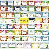 94 Pcs Student of Award Certificates End of School Year Superlatives Certificates Recognition Certificates of Achievement Graduation Birthday Certificates for Teacher Supplies (Multi)