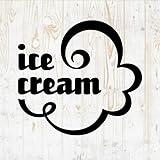Ice Cream Decals Peel and Stick - Wall Vinyl Decals Stickers - Cone Sundae Cart Chocolate Silhouette - Car Window Truck Laptop - Kitchen Cafe Bar Shop Store Girls Kids Nursery Room Decor DWSV16803