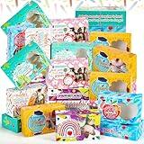 36 Pcs Teacher Appreciation Cookie Boxes with Window Bakery Treat Candy Boxes with Ribbons End of Year Teacher Gift for Graduation Back to School Classroom Party Favor Supplies