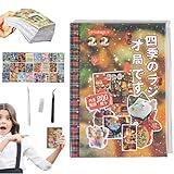 45 Pieces of Japanese Ancient Comic Style Material Handbook Japanese Manga-Style Sticker Book Aesthetic Stickers DIY Art Illustrations Stickers Book for Journaling, Scrapbooking (C)