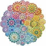 Colorful Flowers Puzzles Impossible Puzzle 1000 Piece for Adults, Mandala Art Jigsaw Puzzles Difficult Puzzles, Hard Blooming Puzzle Challenging Jigsaw Puzzles As Home Decor