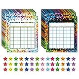 REGELETO 80 Pack Incentive Reward Chart for Classroom Home Behavior for Kids Students with 2400 Pieces Star Stickers