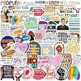 50pcs Social Justice Stickers Pack,Equal Rights Waterproof Vinyl Sticker for Social Worker,Society Justice Issues Deals Laptop Water Bottle Phone Skateboard Decals for Kids Women Girls