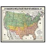 Civil War Memorabilia - The Civil War - American History Poster - 8x10 Southern States Confederacy Vintage Map Replica - The Confederate Secession - Americana - American US Map - Historic Wall Art
