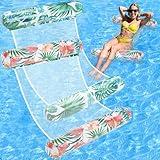 Pool Floats - 2 Pack Inflatable Pool Floats Rafts, 4-in-1 Pool Floaties for Adults, Pool Floats Adult Size, Multi-Purpose Toys Floats for Swimming Pool, Thick PVC Pool Lounger Float Water Hammock