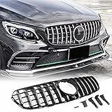 GLC300 Front Grille Compatible with 2016-2019 GLC-Class X253/W253 GLC250 GLC300 GLC350 GLC43 AMG Front Hood Cover Kidney Grille Cover Factory Outlet (Silver)