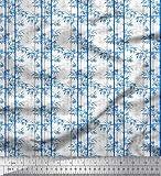 Soimoi Cotton Poplin Blue Fabric - by The Yard - 42 Inch Wide - Natural and Sustainable Designs for Home and Fashion Printed Fabric
