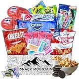 Snack Mountain Care Package 25 Count, Movie Night Basket Set, Snack Package for Teens & Adults, Candy Basket, Birthday Snack Box, Game Night Snacks, College Students Finals Week Gifts, Snack Sized Candy, Mother's Day Gift