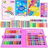 iBayam Art Supplies, 149-Pack Drawing Kit Painting Art Set Art Kits Gifts Box, Arts and Crafts for Kids Girls Boys, with Coloring Book, Crayons, Pastels, Pencils, Watercolor Pens (Pink)