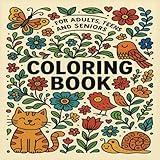 Colouring Book: For Adults, Teens and Seniors with Cute Animals, Landscape, Flowers, Pattern And Many More. Relaxing