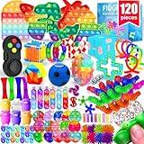 MOZACI Fidget Toys, 120 Pack Fidgets Set Stocking Stuffers for Kids Party Favors Autism Sensory Toy Bulk Adults Kids Boys Girls Teens Stress Autistic ADHD Anxiety Carnival Treasure Classroom Prizes