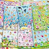 643Pcs Stickers for Kids, 18 Sheets Mixed Water Bottle Vinyl Stickers Pack for Kids with Cute Animals, Unicorn, Mermaid, Princess, Dinosaurs, Space, Dogs, Cats Sticker Bulk for Toddlers 2 4 8 Years
