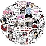 50Pcs Dark Romance Book Stickers for Kindle, Romance Bookish Sticker Pack for Readers Adult Spicy Booktok Vinyl Decals for Laptop Ebook Reader Water Bottle Girls (Black)