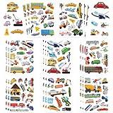 312Pcs Transportation Stickers, Cute Truck Stickers Construction Sticker Self-Adhesive Transportation Vehicle Paper Decals for Teaching School Home Party Supplies