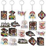 Remuuly 50 Pcs National Hispanic Heritage Month Keychain Gifts Bulk Spanish Party Decorations Speaking Countries Latino American Celebrate Decor for Friends