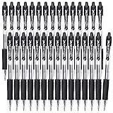 Gel Pens, 30 Pack Black Gel Pen Fine Point, Retractable Gel Ink Rollerball Pens for Smooth Writing (0.7mm) Back to School Supplies
