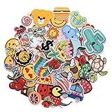 Harsgs 60pcs Random Assorted Styles Embroidered Patches, Bright Vivid Colors, Sew On/Iron On Patch Applique for Clothes, Dress, Hat, Jeans, DIY Accessories