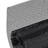 AggAuto Universal 40"x13" Car Grill Mesh - 100x33cm Aluminum Alloy Automotive Grille Insert Bumper 3x6mm Rhombic Hole, One of the Most Multifunctional Shape Grids Black