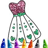 Glitter Dresses Coloring Book : Cute coloring book for kids,Great Gift for Boys & Girls