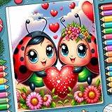 Cute Couple bug Coloring Book for Children Ages 2-8-10