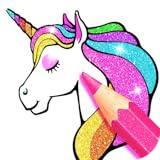 Rainbow Glitter Coloring Book - Unicorn Artist Crayons Pencils & Glitter Pens