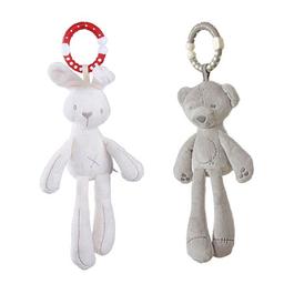 28cm Cute Baby Crib Windbell Rabbit Bear hanging Ringer Bed Comforting Doll Early Education New Born Mobiles Toy Wholesale
