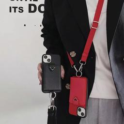 Crossbody Designer Phone Case for Apple iPhone 16 Pro Max Case 15 14 Plus 13 Pro 12 11 XS XR 8 7 SE Luxury PU Leather Wallet Card Holder Pocket Strap Back Cover Funda Coque 44