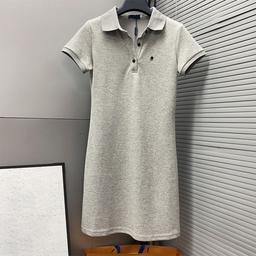 Design womens polo dress luxury daily anmial logo czasual dresses sleeveless lapel dress Strap waist minimalist