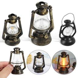 20pcs Wholesale Miniatures Scale Oil Lamp Dollhouse Accessories Mini Kerosene Lantern Doll House Decor Scene Ornaments Pretend Play