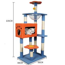 Multi-Level Cat Tower with Scratching Posts & Condo - Plush Perch, Sisal-Covered Pillars for Large Cats - Sturdy Pet Furniture